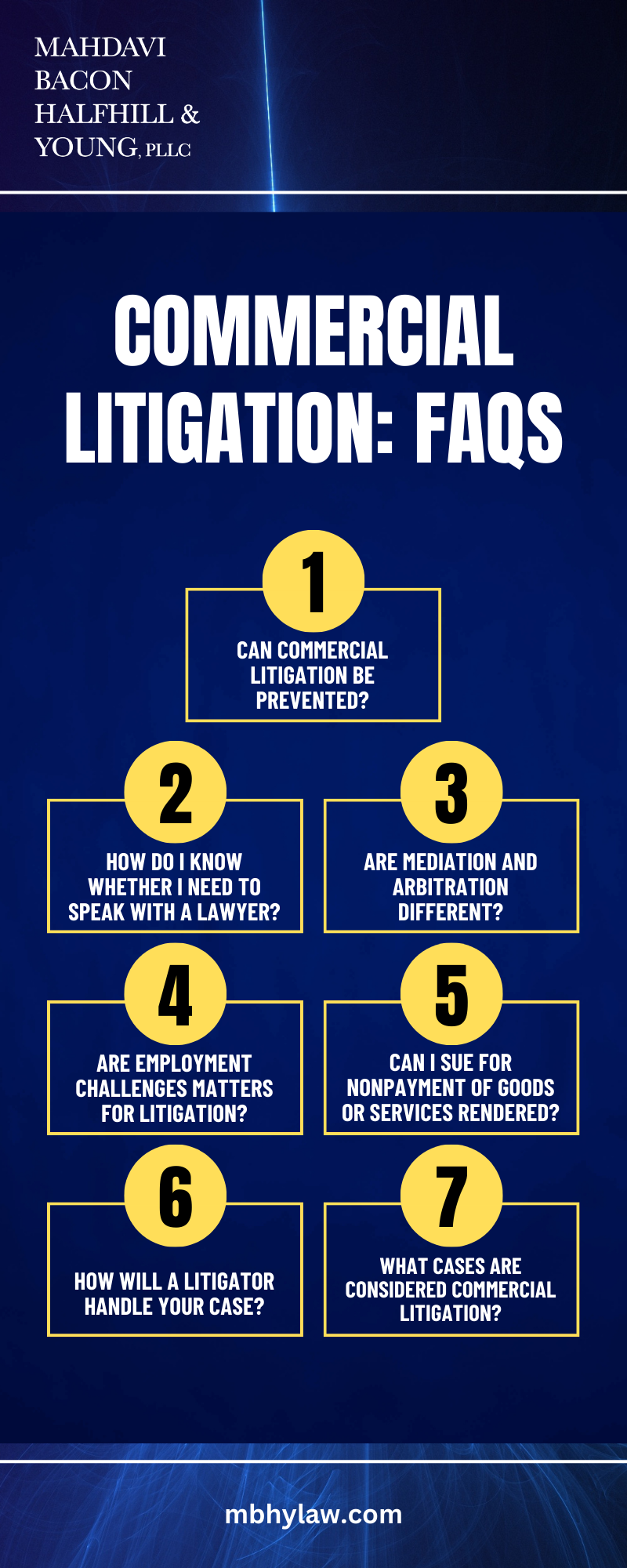 Commercial Litigation: FAQS Infographic
